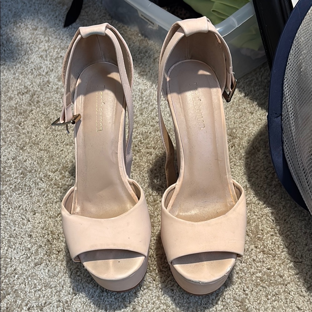 Platform Nude/Blush High Heel Sandals